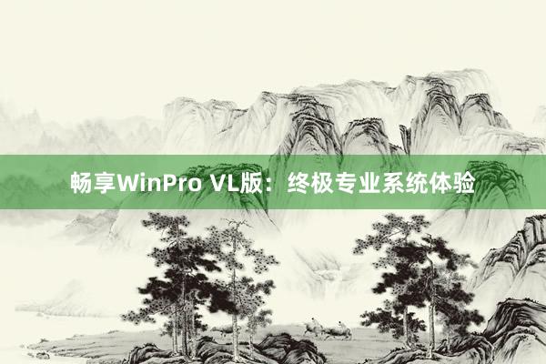 畅享WinPro VL版：终极专业系统体验